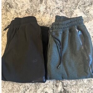 LOT 2 BUNDLE - LEG3ND Mens Joggers Sweatpants Black / Green L